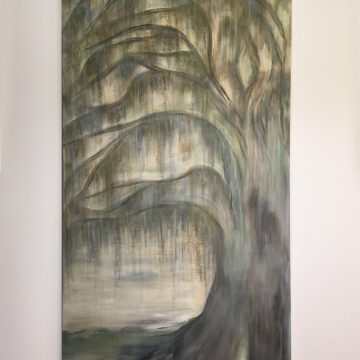 *Mossy Oak, Tree Painting on Canvas, 24x48,
