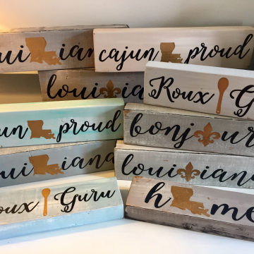 Louisiana quotes - "Cajun Proud", "Roux Guru", "Home", "Bonjour"