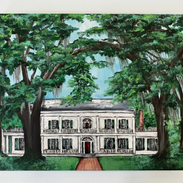 *Rosedown Plantation, original painting, Louisiana, 8x10
