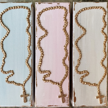 Rosary heavy texture paint on canvas, 4"x12"