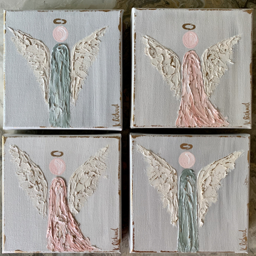 Boy OR Girl Angel, 6x6, heavy texture, hand painted, not a set