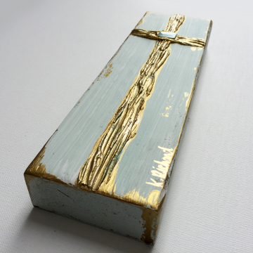 Gold Cross with embellishment, 4x12