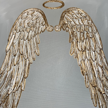 *Gold and silver angel wings on canvas, 18x24